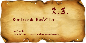 Konicsek Beáta névjegykártya
